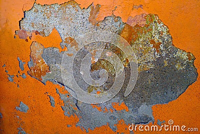 Building wall texture. Some of the paint is missing. Background. Stock Photo