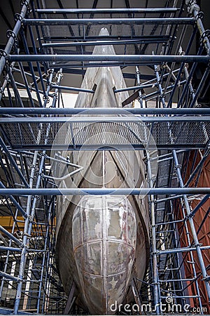 Building a yacht nose Stock Photo