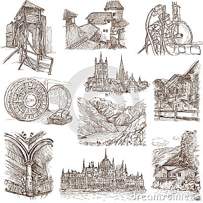 Buildings and architecture Vector Illustration