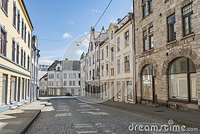 Buildings in art nouveau style in Alesund Stock Photo