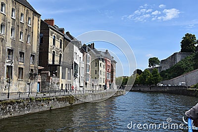 Namur capital city in Walloon at the banks of Meuse and Sambre river Stock Photo