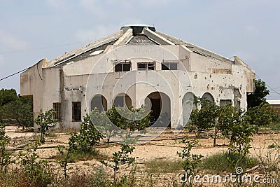 Buildings belonging to the Jewish settlers on the lands of a former the Gush Katif settlement, were left behind during the 2005 Is Editorial Stock Photo