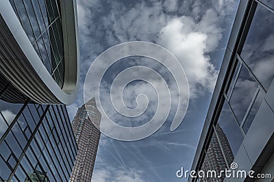 buildings of the car exhibition halls in frankfurt Editorial Stock Photo