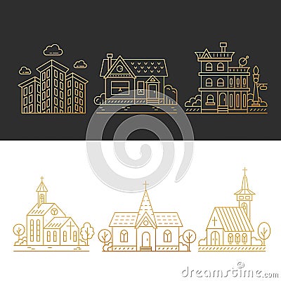 Buildings in the city Vector Illustration