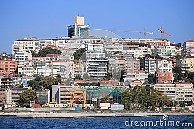 Buildings on the coast of the city of Istanbul Editorial Stock Photo