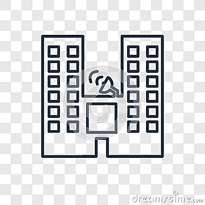 Buildings concept vector linear icon isolated on transparent background, Buildings concept transparency logo in outline style Vector Illustration