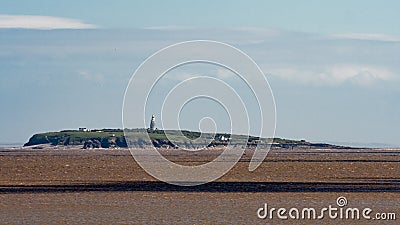 Buildings on Flat Holm Island in the Bristol Channel Stock Photo
