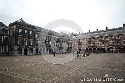 Buildings of the government center Binnenhof in The Hague Editorial Stock Photo