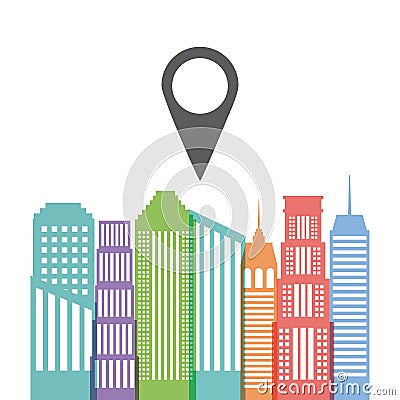 buildings infographic city presentation Cartoon Illustration