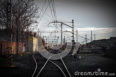 Buildings left in ruin Stock Photo