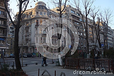 Buildings on Magheru Boulevard in Bucharest Editorial Stock Photo