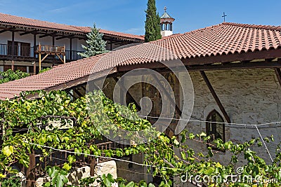 Buildings in medieval Rozhen Monastery of the Nativity of the Mother of God, Bulgaria Stock Photo