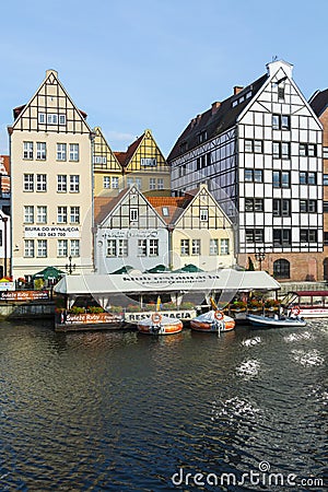 Buildings at Motlawa river Gdansk Editorial Stock Photo