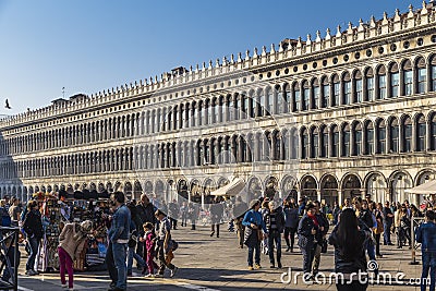 Buildings of the old Procuratie Vecchie Editorial Stock Photo