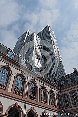 The buildings of the Palais Thurn and Taxis in the city center of Frankfurt, Germany Editorial Stock Photo