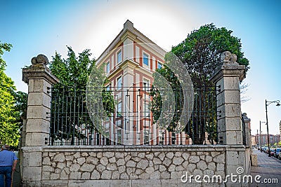 Curious buildings in anonymous city Stock Photo