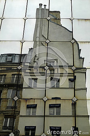 Buildings reflections on mirror facade Stock Photo