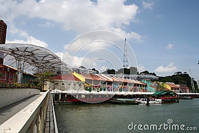 Buildings by the river Stock Photo