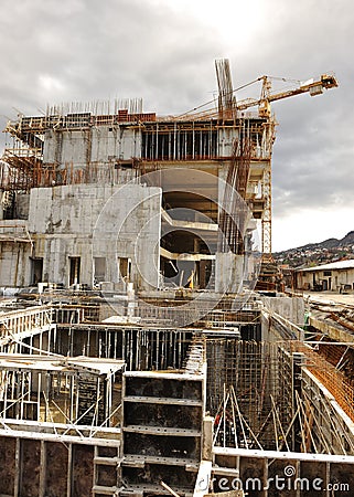 Buildings under construction Stock Photo