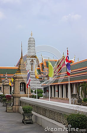 Buildings at Wat Pho, Temple of the Reclining Golden Buddha, Bangkok, Thailand Stock Photo