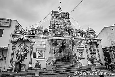 Built in 1833, the Arulmigu Sri Mahamariamman Temple in George Town is the oldest Hindu temple in Penang, Malaysia. It is located Editorial Stock Photo