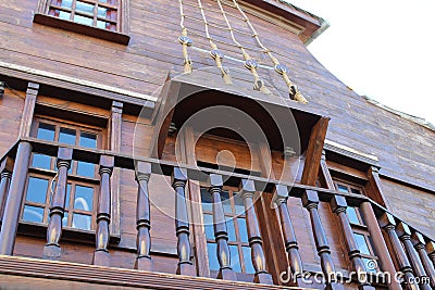 An old house that is built like an old pirates ship. Stock Photo