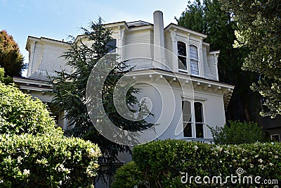 Feusier Octagon House is one of the last of three in San Francisco, 1. Stock Photo