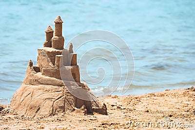 Built House sand castle Stock Photo