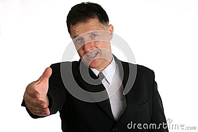 Buisness man with intention to shake hands Stock Photo