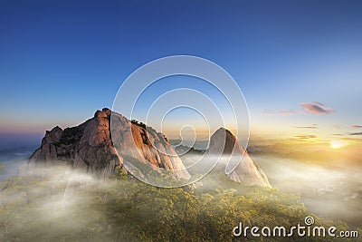 Bukhansan Mountain Seoul South Korea Stock Photo