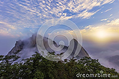 Bukhansan Mountain Seoul South Korea Stock Photo