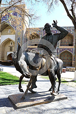 Hodja Nasreddin in Bukhara, Uzbekistan. Editorial Stock Photo
