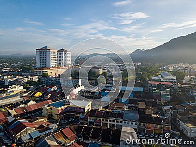 Aerial view tallest building BM Plaza at town. Editorial Stock Photo