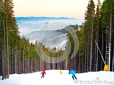 Bukovel ski resort Stock Photo
