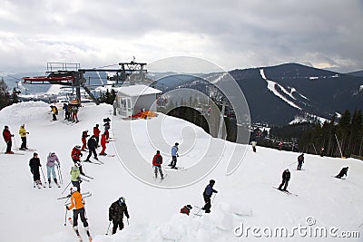 Bukovel ski resort, Ukraine Editorial Stock Photo