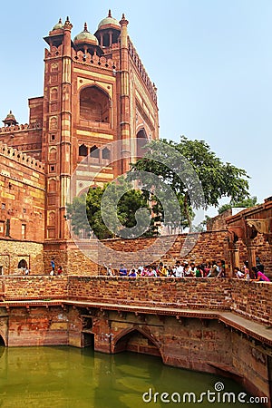 Buland Darwasa Victory Gate leading to Jama Masjid in Fatehpur Editorial Stock Photo