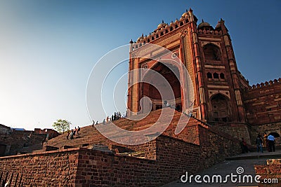 Buland Darwaza, big gates of Jama Masjid Mosque Editorial Stock Photo