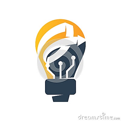 Bulb Arrow Direction Vector color Isolated Vector Illustration