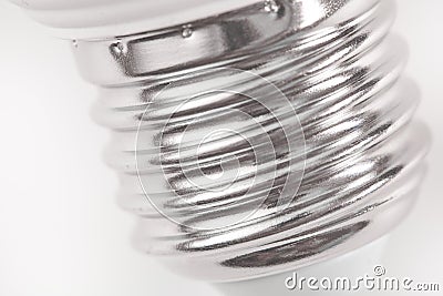 Bulb base close-up on white background, isolated objects Stock Photo