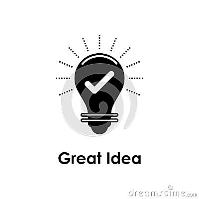 bulb, check, great idea icon. Element of business icon for mobile concept and web apps. Detailed bulb, check, great idea icon can Stock Photo