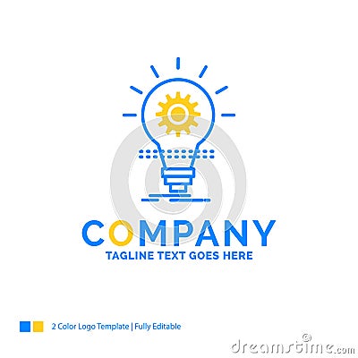 Bulb, develop, idea, innovation, light Blue Yellow Business Logo Vector Illustration