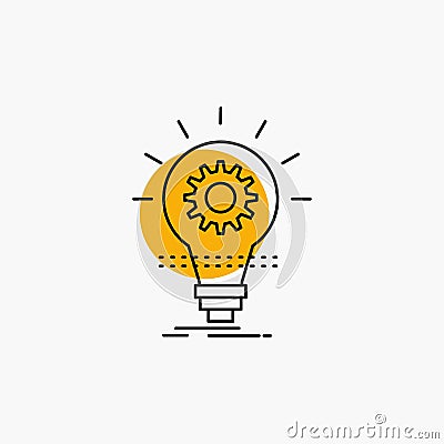 Bulb, develop, idea, innovation, light Line Icon Vector Illustration