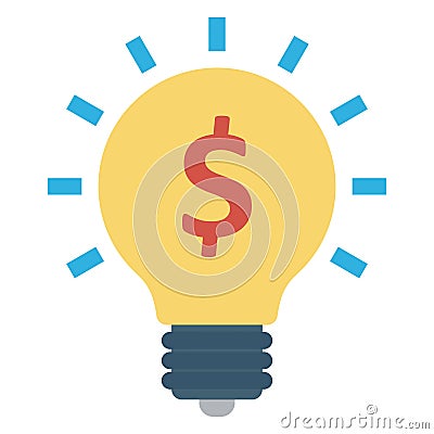 Bulb, dollar Icon Color Vector icon which can be easily modified or edited Vector Illustration