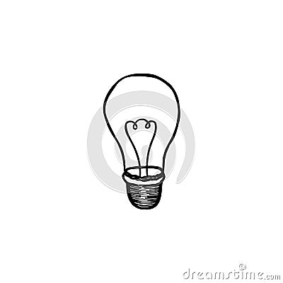 Bulb. Electric lamp Doodle line sketch decor Stock Photo