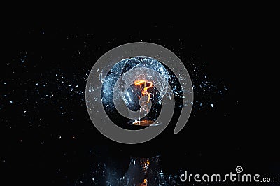 Bulb explosion Stock Photo