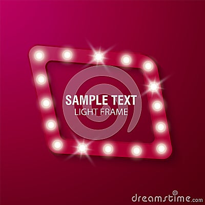 Bulb frames on red background, vector illustration Vector Illustration