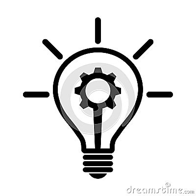 Bulb with gear icon Vector Illustration