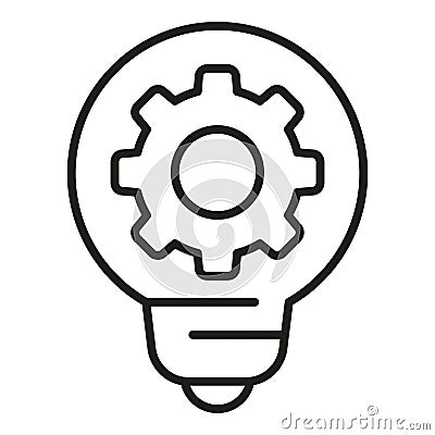 Bulb gear idea icon outline vector. Goal mental Stock Photo