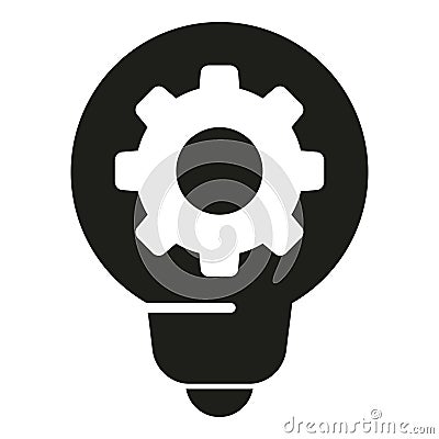 Bulb gear idea icon simple vector. Goal mental Stock Photo