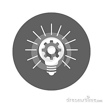 Bulb, gear, optimization icon Cartoon Illustration